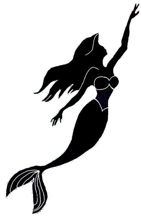 Ariel The Little Mermaid Silhouette Image Png Download 483747