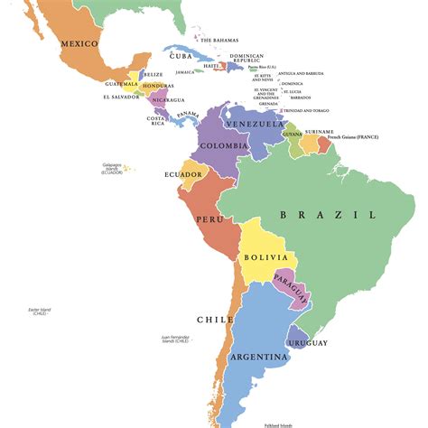 Latin America Political Map Cities Map Of World