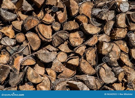 Stack Of Split Firewood Stock Photo Image Of Heating 96342922