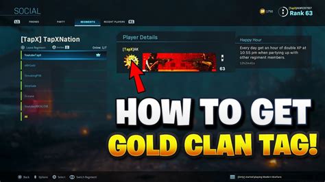 How To Get A Gold Clan Tag In Modern Warfare Cod Mw New Regiments