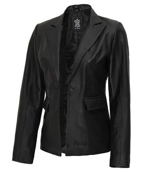 black leather blazer womens in uk