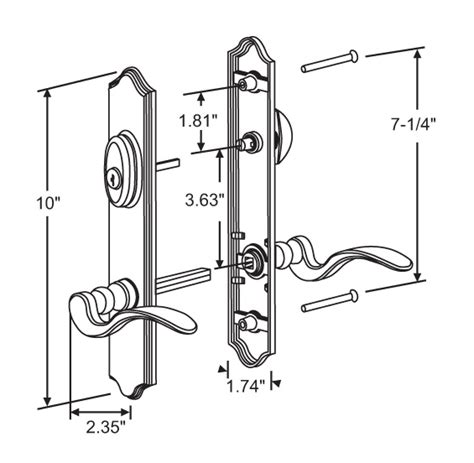 Caradco Door Multipoint Locking Handle Set Active Satin Nickel 10