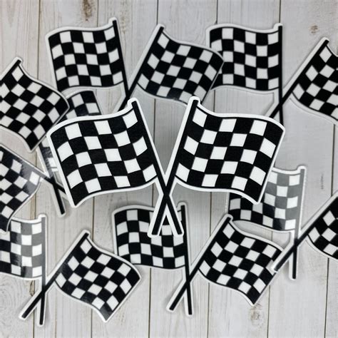 Checkered Flags Sticker Racing Sticker Laptop Sticker Etsy