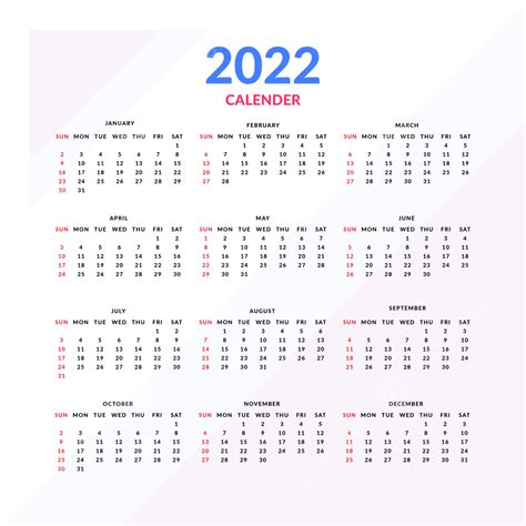 Gambar Desain Kalender 2022 Png Dan Vektor Gratis 2022 Kalender 2022