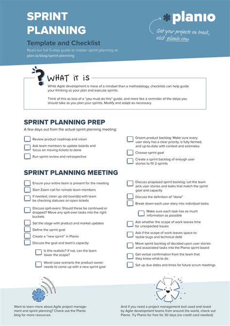 5 Steps To Master Sprint Planning Template Checklist And Guide Planio