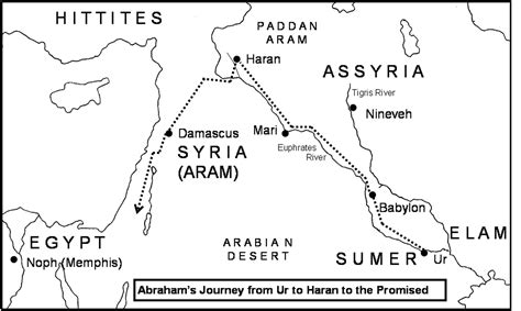 Printable Map Of Abrahams Journey