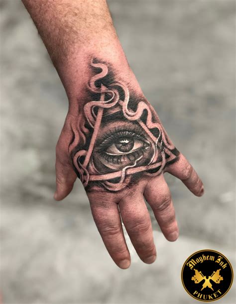 Realistic Tattoo Tattoo Of An Eye On Hand