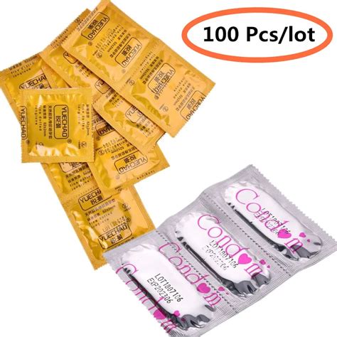 100pcslot Bulk Lubricated Natural Rubber Latex Condoms Penis Condoms For Men Contraception