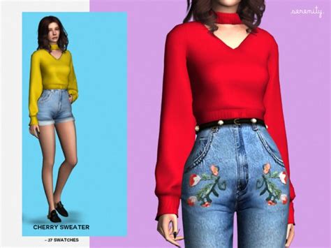 The Sims Resource Cherry Sweater By Serenity Cc Sims 4