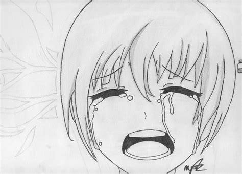 Anime Crying Girl Color Pages Coloring Pages