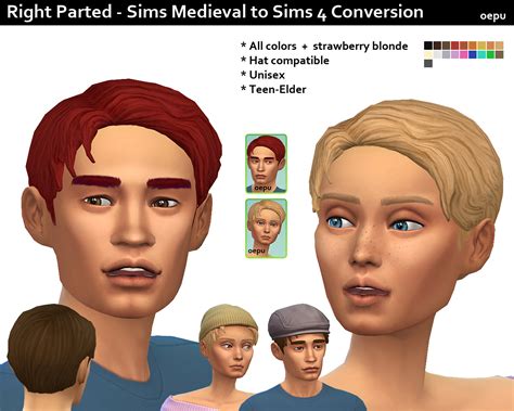 Mod The Sims Sims Medieval To Sims 4 Conversion Right Parted