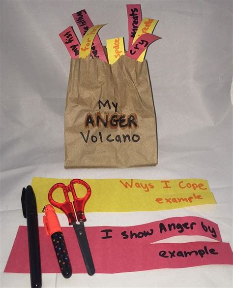 The Anger Volcano Fun Craft For Sharing Triggers Anger Signs And