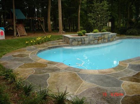Stamped Concrete Overlays Backyard Pool Landscaping Pool Landscaping Decks Around Pools