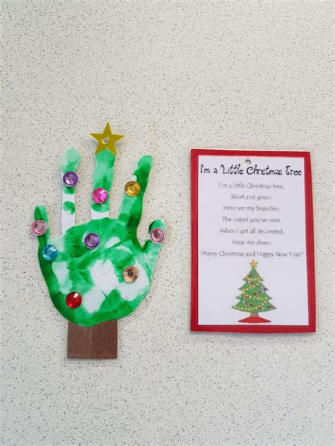 Christmas Tree Hand Print Ornament Christmas Tree Poem Handprint