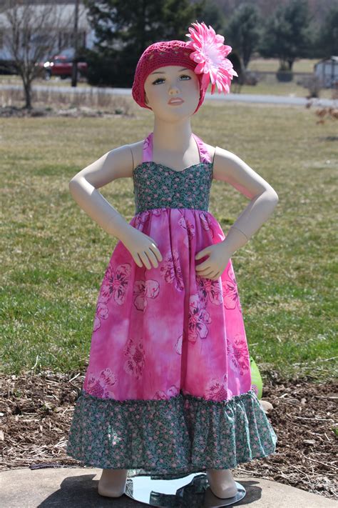 Twirly Dress Hot Pink Floral With Green Floral Bodice And Large Bottom