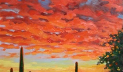 Giclee Canvas Print Western Impressionistic Arizona Desert Sunset