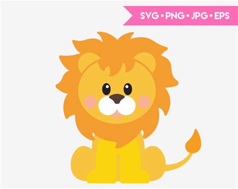 Cute Baby Lion Svg Cut File For Cricut And Silhouette Digital Etsy