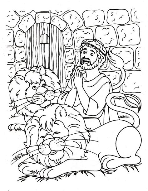 Daniel And The Lions Den Coloring Page Bible Coloring