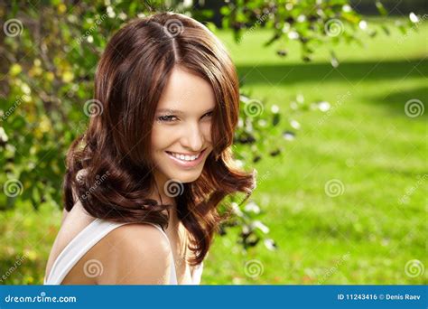 Charming Woman In A Garden Stock Photo Image Of Green 11243416