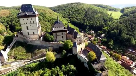 Karlstejn Castle Czech Republic From The Air Youtube
