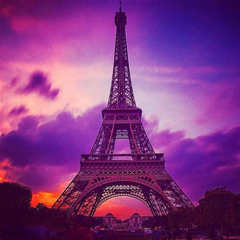 Purple Sky Over Eiffel Tower Eiffel Tower Tour Eiffel Tower