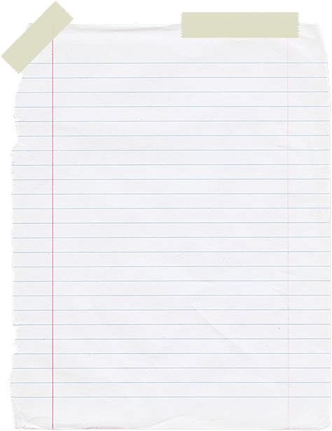 Paper Transparent Lined School Notebook Paper Sheet Png Image Png