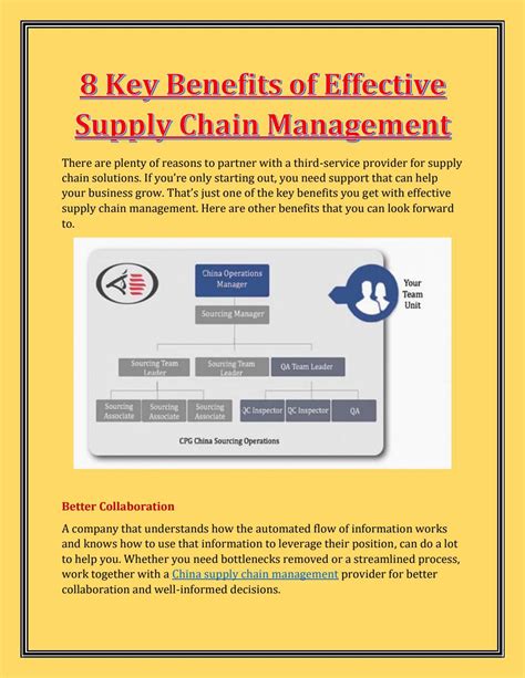 8 Key Benefits Of Effective Supply Chain Management By Chinaperformance