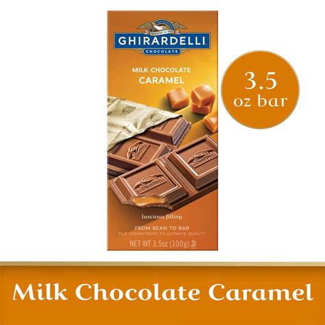 Ghirardelli Milk Chocolate Bar With Caramel Filling 35 Oz Bar