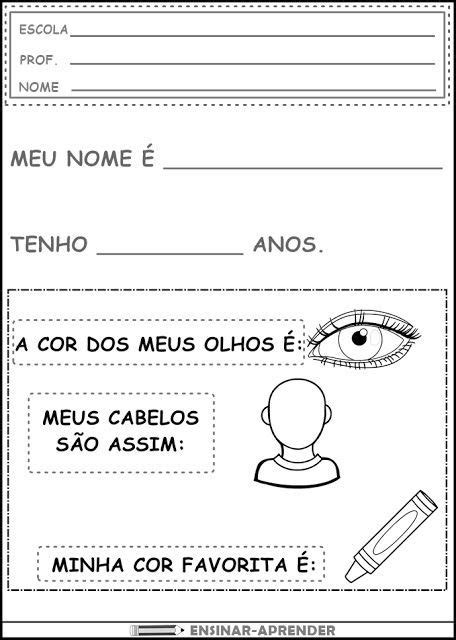 Quem Sou Eu Atividades De Identidade SÓ Escola Atividade Sobre