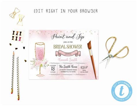 Create free sip and paint flyers, posters, social media graphics and videos in minutes. Glitter paint and sip shower invitation TRY BEFORE you BUY ...