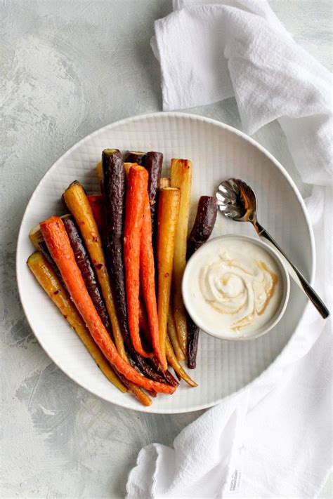 These Easy Roasted Whole Carrots Are Served With A Quick Tahini Yogurt