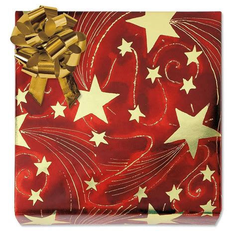 golden starlight foil rolled christmas t wrap heavyweight tear resistant holiday wrapping