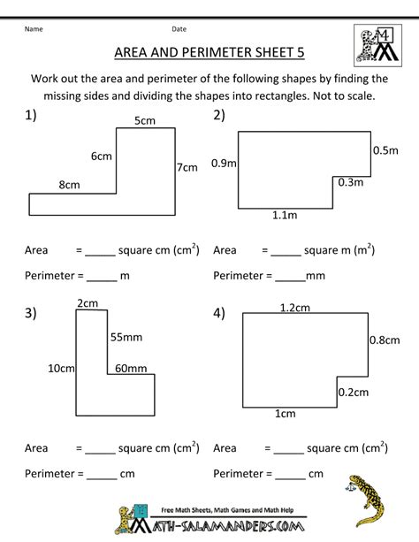 Area Perimeter And Volume Worksheet