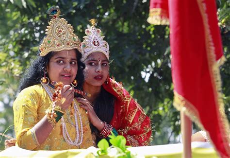 Debhata Patbari School Children Dressed As Lord Krishna And Goddess