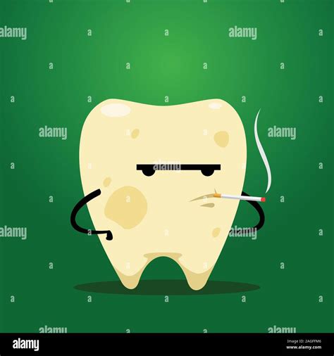 the yellow tooth is smoking isolated vector illustration stock vector image and art alamy