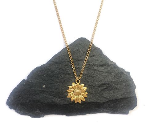 Handmade Gold Sunflower Necklace Earringsgoldplated Jewellery Etsy Uk