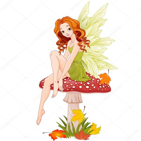 Fairy Sits On Fly Agaric Stock Vector Image By ©dazdraperma 82689910
