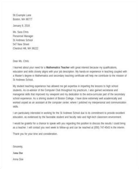 A boring, slapdash letter won't help your candidacy, and it could hurt your chances. FREE 8+ Cover Letter Samples for Teachers in PDF | MS Word