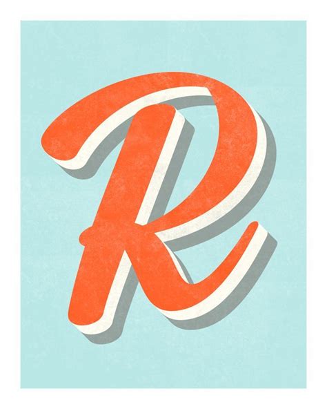 The Letter R Typographic Print Alphabet Print Monogram Print