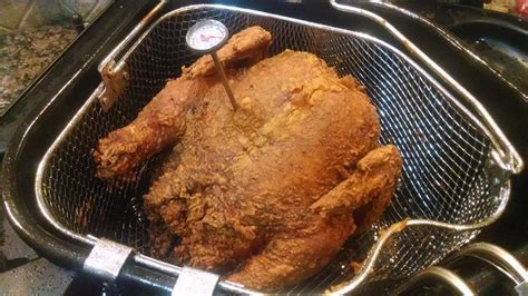 Once you cut this up, you're going to have a lot of pieces with no breading or only breading on one edge. deep fried whole chicken : food