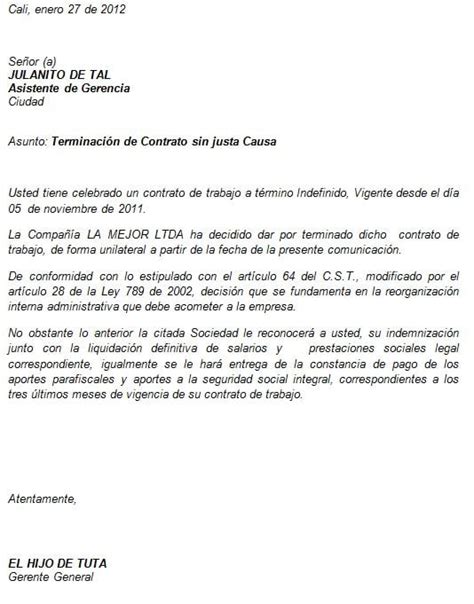 Ejemplo De Carta Formal Laboral Ejemplos De