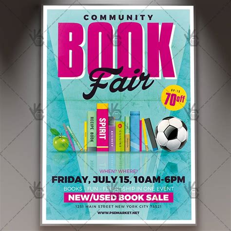 Community Book Fair Premium Flyer Psd Template Psdmarket