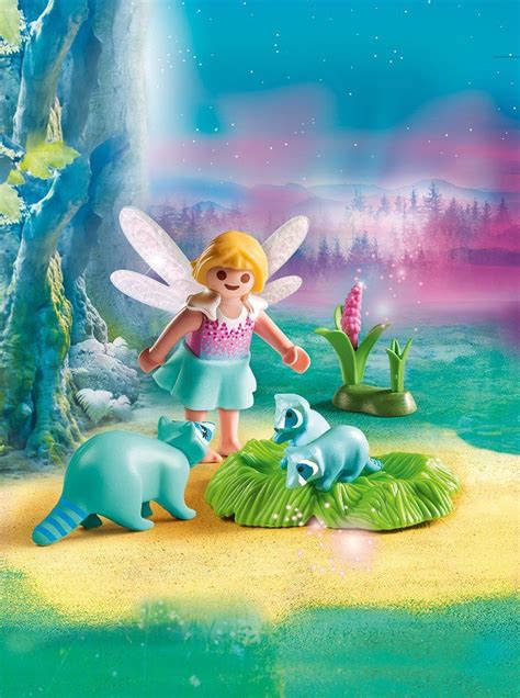 Playmobil Fairy Girl With Raccoons Playset Multicolor