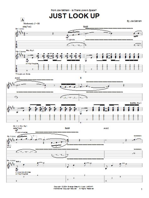 Just Look Up Partituras Joe Satriani Guitarra Tablatura
