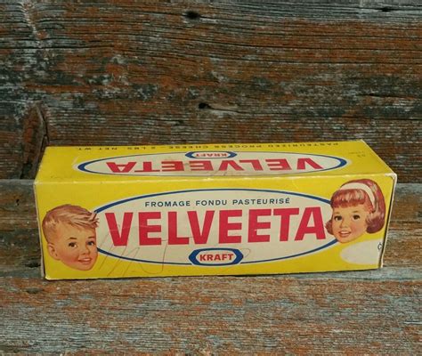 Vintage Kraft Velveeta Cheese Cardboard Box And Lid 1970s Etsy