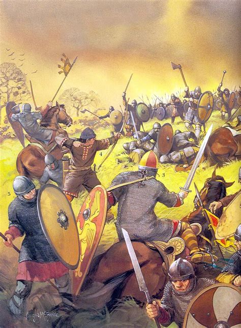 Battle Of Hasting Warriors Illustration Historical Warriors