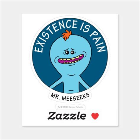 Rick And Morty Existence Is Pain Sticker Zazzle