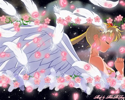 1280x1024 1280x1024 Sailor Moon Tsukino Usagi Girl Wings Flowers