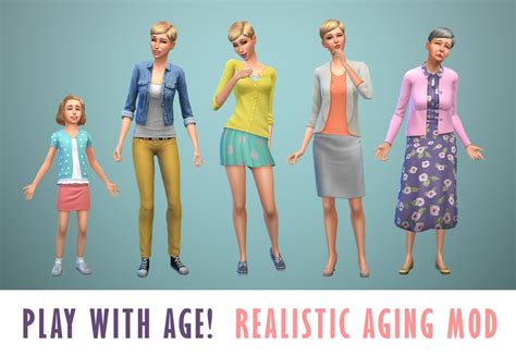 Скачать Sims 4 The Play With Age Realistic Aging Mod Геймплей