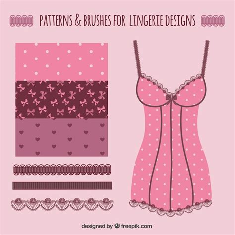 Premium Vector Patterns And Brushes For Lingerie Designs